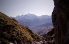 Canyon de la pointe percée: vue sur le Mont-Blanc